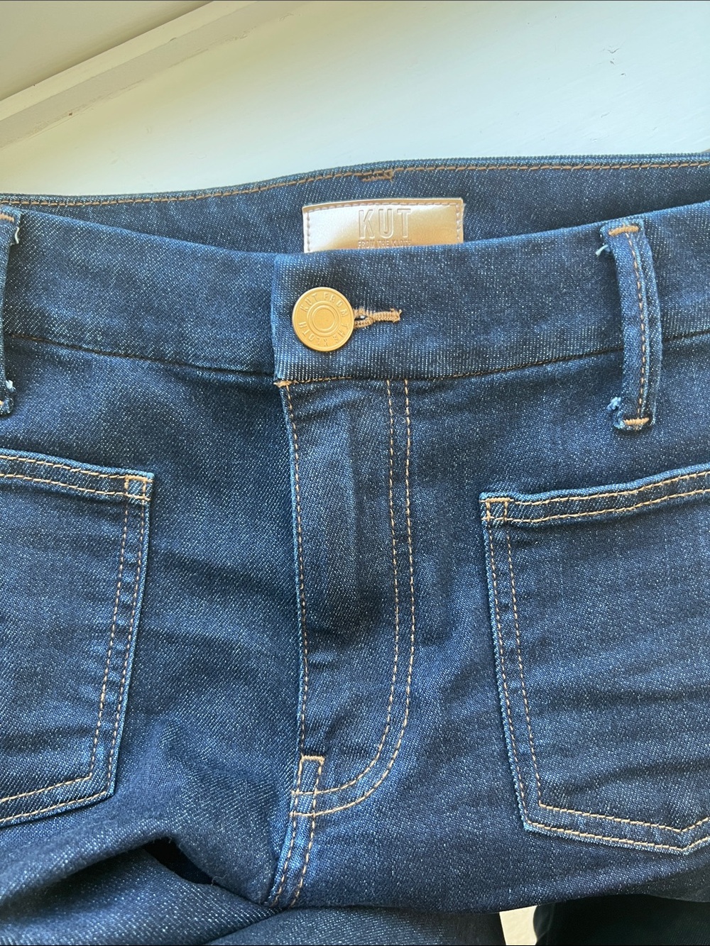 Kut from the Kloth Deep Indigo Charlotte Wide-Leg Jeans 4 Stretch - Picture 4 of 11